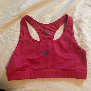 Hot pink nike sports bra